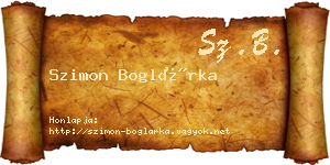 Szimon Boglárka névjegykártya